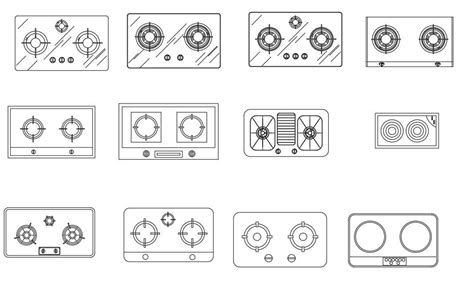 gas stove cad block